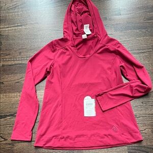 Orvis Women's Dark Pink Hooded Top, size M, NWT